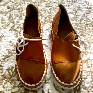 STYLISH TAN , LOAFERS, SIZE 10.
